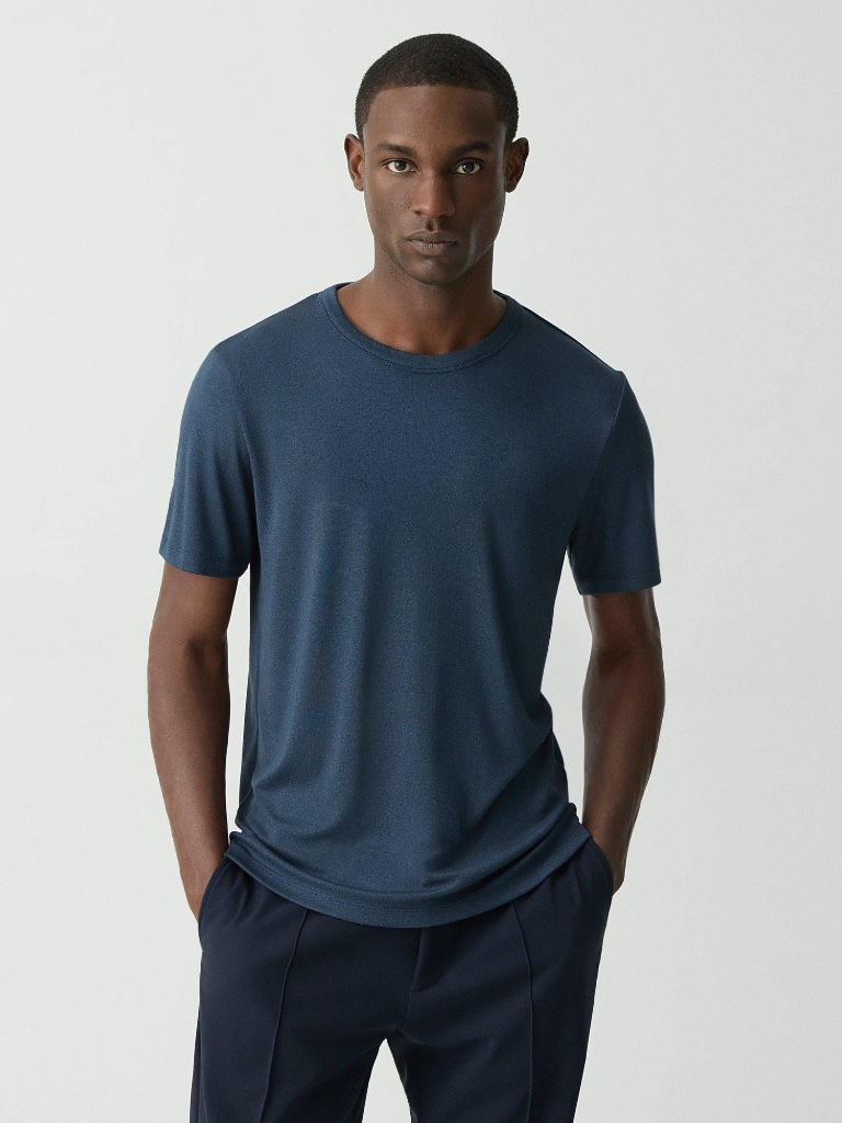 Theory Eclipse Multi Essential Tee In Anemone Modal Jersey Xs